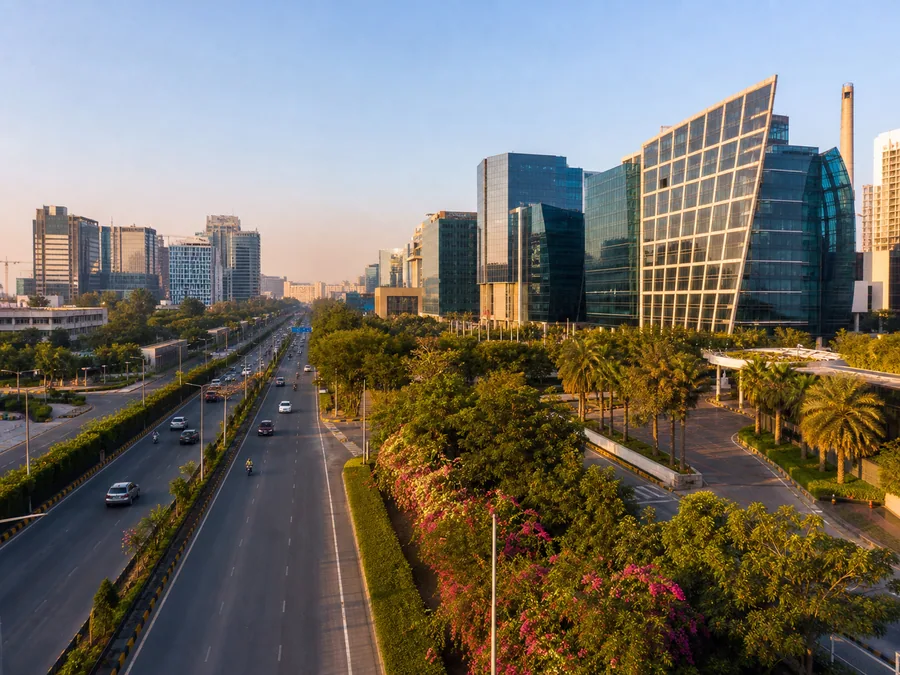 Modern Cyber City skyline in Gurugram