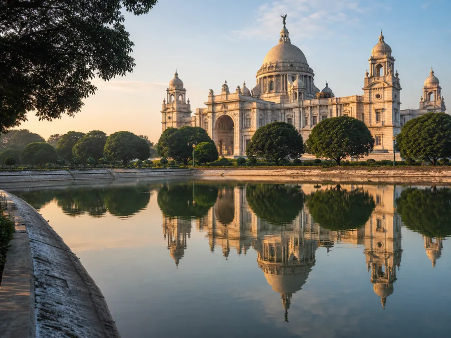 Victoria Memorial and gardens in Kolkata