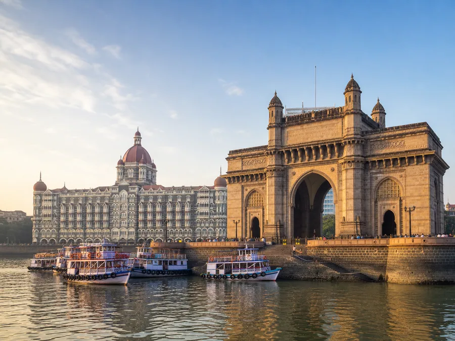Gateway of India and Taj Mahal Palace on Mumbai's waterfront